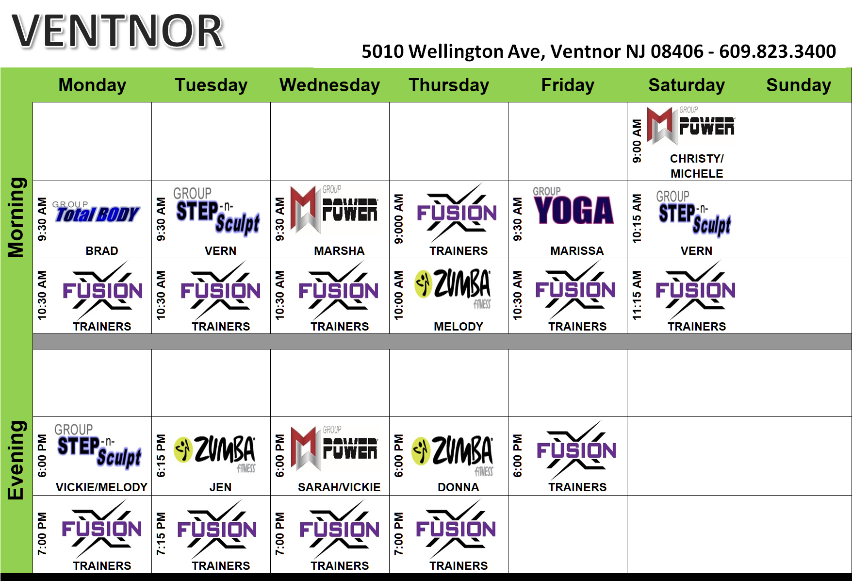 Ventnor Classes, Training, Events Calendar Island Gym